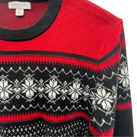 Charter Club Men’s Snowflake Pattern Sweater Size Large - Picture 5 of 10